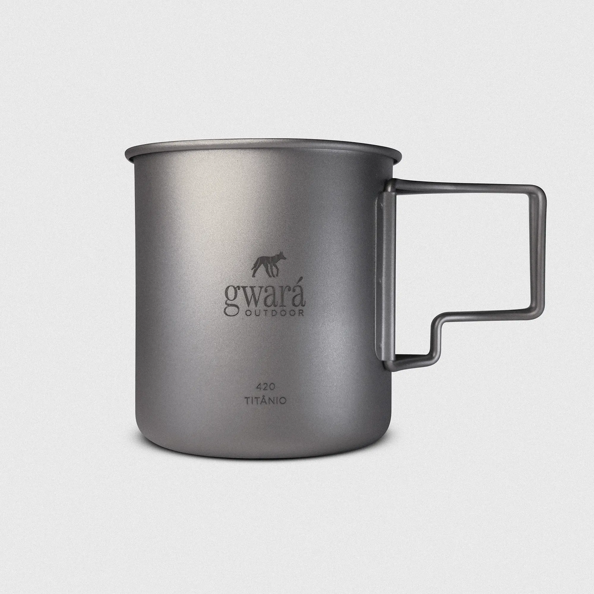 Caneca de Camping e Trekking 100% Titânio Gwará Vista Frontal
